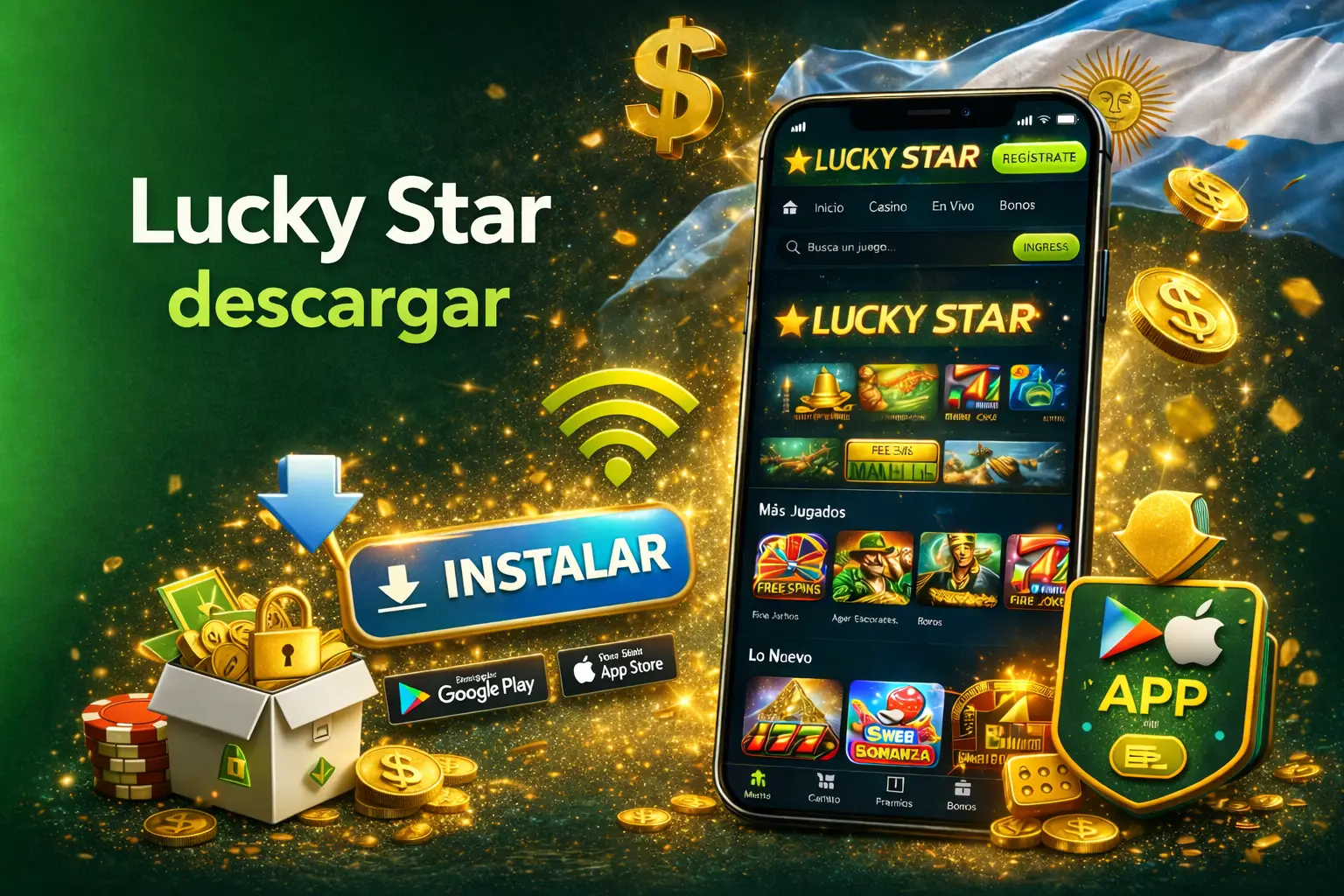 Lucky Star app download: registro desde móvil